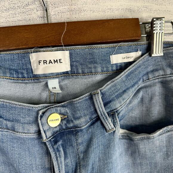 Frame Womens Le Garcon Mid-Rise Boyfriend Denim Jeans in Overturn Size 28 - Picture 7 of 12
